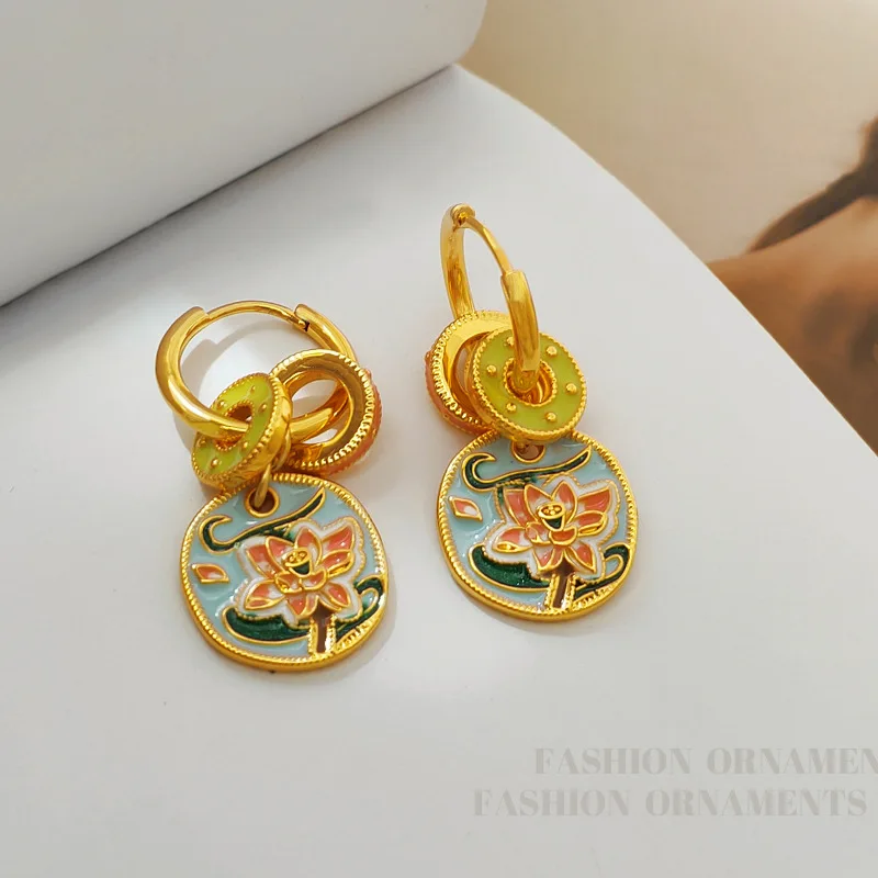 Fashion Jewelry Vintage Temperament Flower Earrings For Women Female Gifts Delicate Design Ear Accessories 2024 Trend New