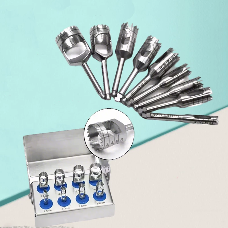 

Dental Surgical Trephine Drill Set High-Speed Professional Kit with Bur Holder & Adapter for Implantology Tools