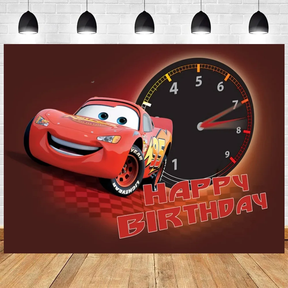 Filme mcqueen carros tema menino menina festa de aniversário fundo parede fotografia chá de bebê personalizado criança cartaz photo studio adereços