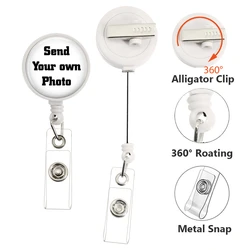 30mm Glass Cabochon Image Logo Retractable Badge Reel Lanyard Custom Customized Gifts For Friends, Colleagues, And Teachers