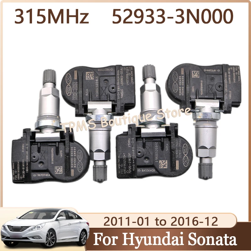 

4pcs/Lot Car Tire Sensors System 52933-3N000 529333N000 For Hyundai Sonata Accent TPMS Tire Pressure Monitor System 315MHz