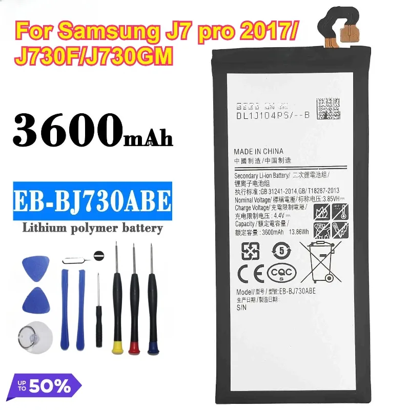 

Сменный аккумулятор EB-BJ730ABE 3600 мАч для Samsung J7 Pro 2017 SM-J730 J730FM J730F/G J730DS J730GM J730K, аккумулятор для мобильного телефона