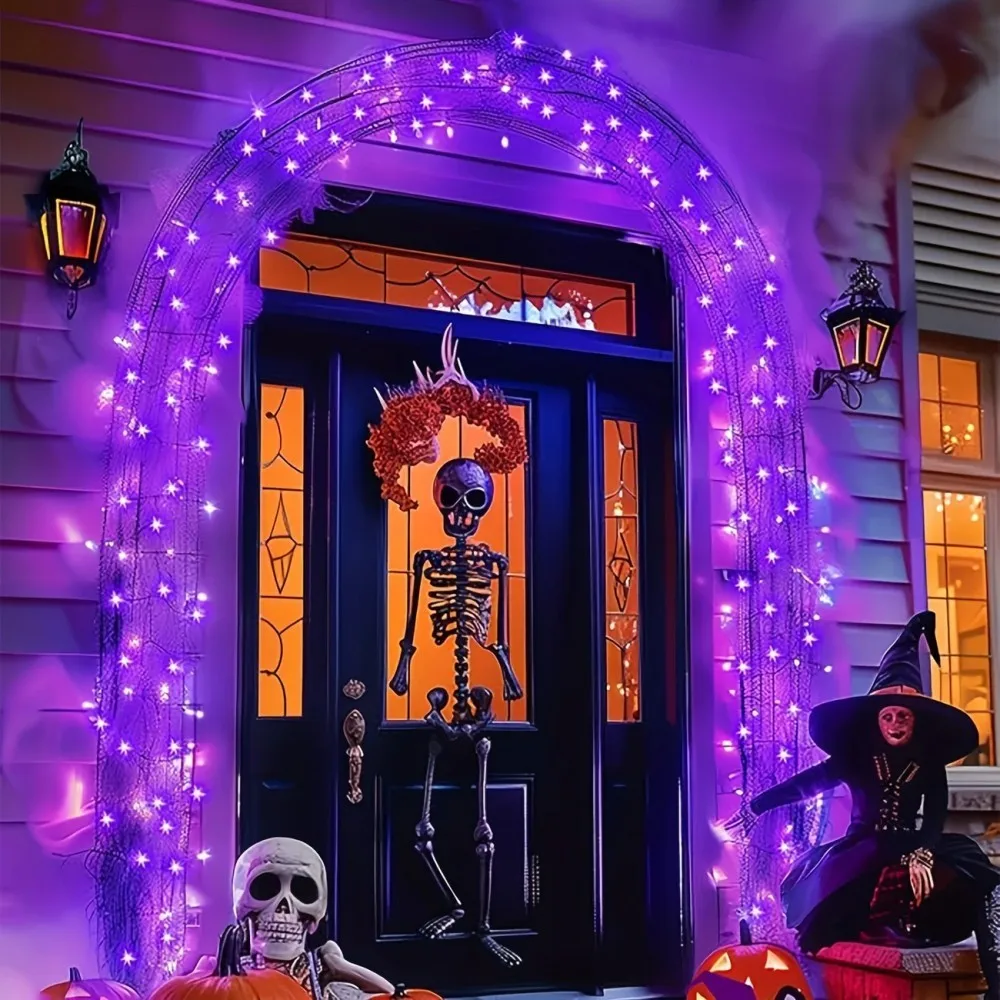 

1 шт. 12M100LED солнечная лампа из медной проволоки, с восемью режимами освещения, подходит для Хэллоуина, фестивалей, вечеринок, забора, наружного украшения