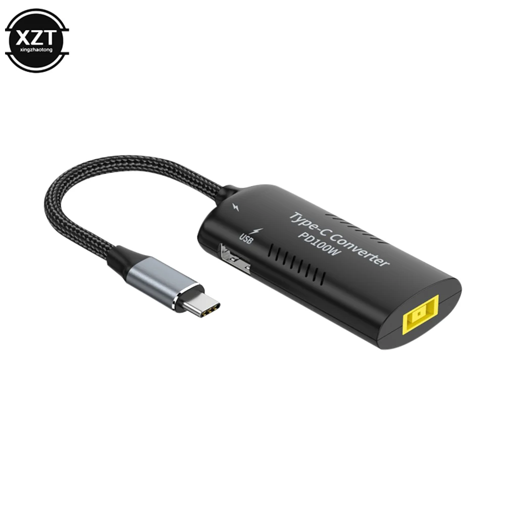 100W DC to USB C Power Adapter Converter for Macbook Lenovo Hp Asus Huawei Phone Laptop Tablet Type C QC3.0 Fast Charging Cable