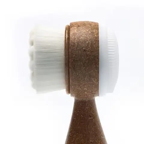 Detergente per il viso a doppia faccia Rimozione di punti neri Detergente per pori Spazzola esfoliante per il viso Spazzola per il viso con manico per trituratore di cocco
