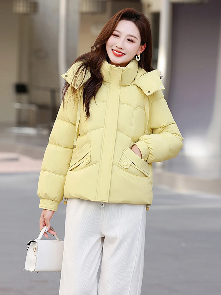 

Новая осенне-зимняя женская свободная хлопковая куртка-жакет с пуговицами и молнией, универсальная повседневная модель больших размеров