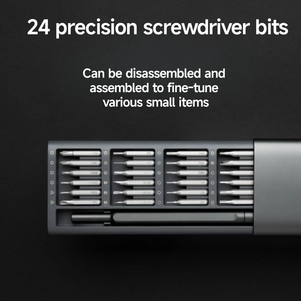 Mijia Precision Screwdriver Set 24 in 1 Magnetic Bits Aluminum Alloy Box Household Multi-function Repair Disassembly Tool