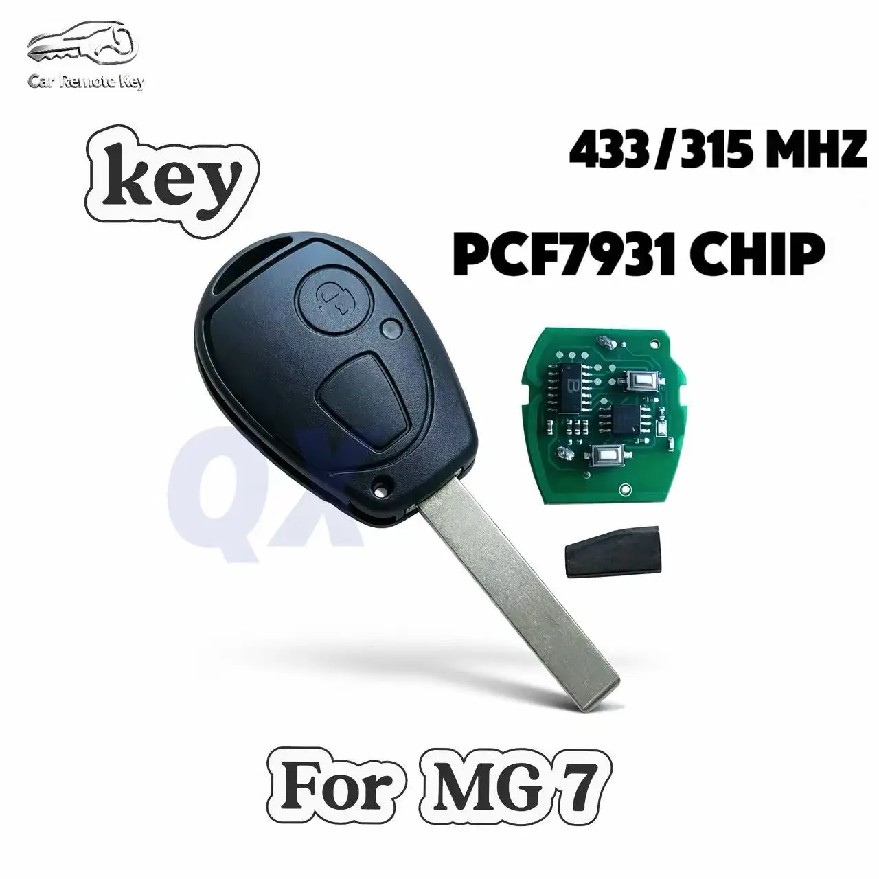 Car Remote Key Replacement Shell For MG7, Straight Remote Key Case For MG7