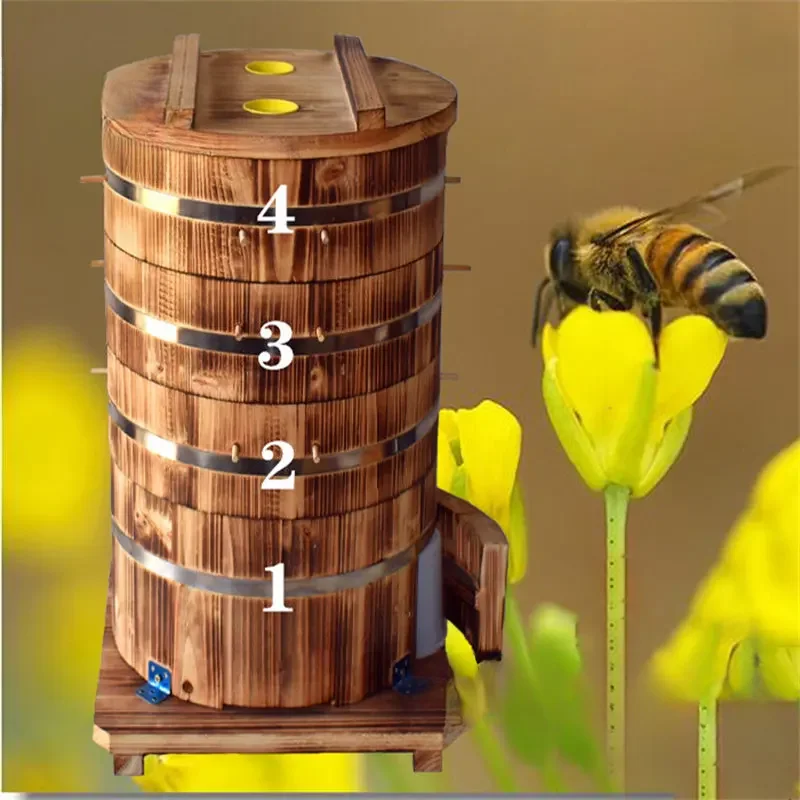 Wooden Bee Hive House Thickened Chinese Fir Barrel Beehive Beekeeping Tool Drum  Box Beekeeping Equipment  Supplies