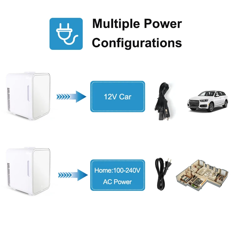 新入荷 10L ポータブル コスメ スキンケア 小型冷蔵庫 ミニビューティー冷蔵庫 ミラー付き