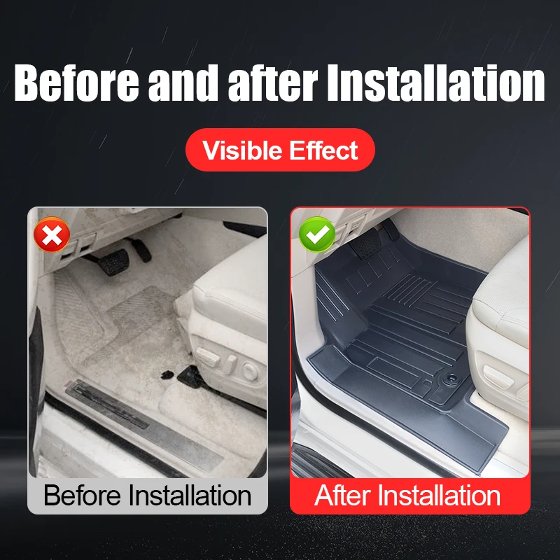 حصير أرضية مقاوم للماء من مادة TPE أو حصيرة صندوق السيارة لسيارة Toyota Land Cruiser 300 LC300 2021-2025 VXR/GXR مناسب لجميع الأحوال الجوية ومضاد للانزلاق #4