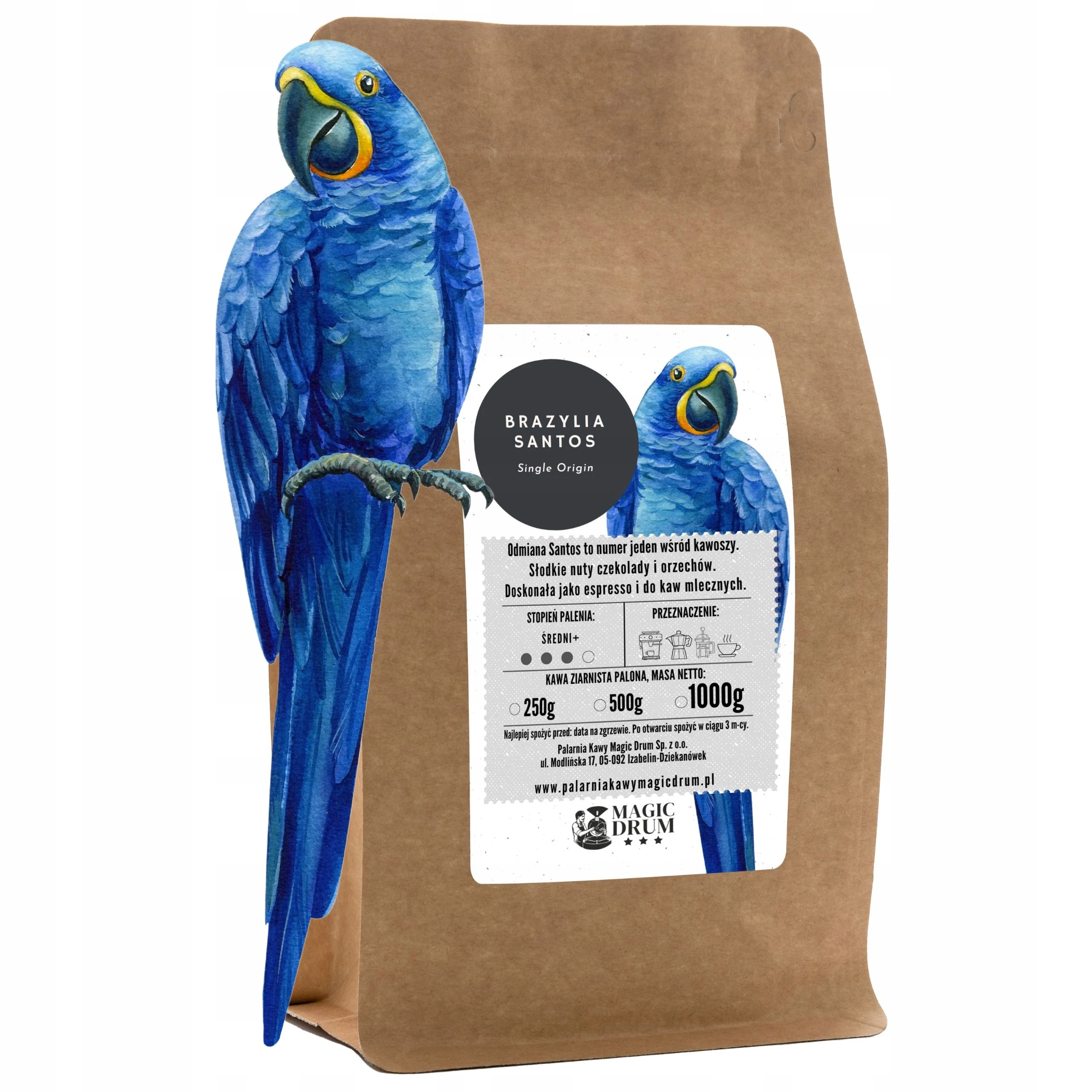 Kawa mielona Brazylia Santos 1 kg arabika świeżo palona