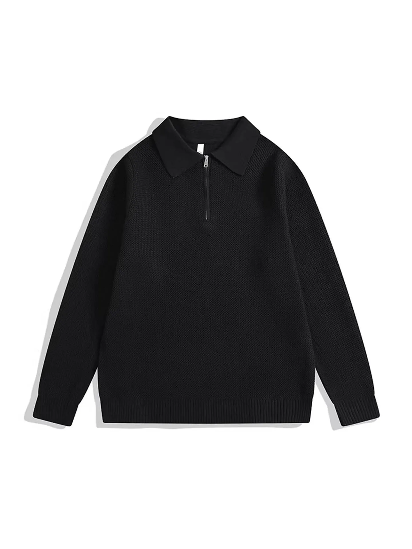 

Корейский мужской свитер-кардиган на молнии, однотонный, вязаный, повседневный, для города, приталенный, плотный, для отдыха