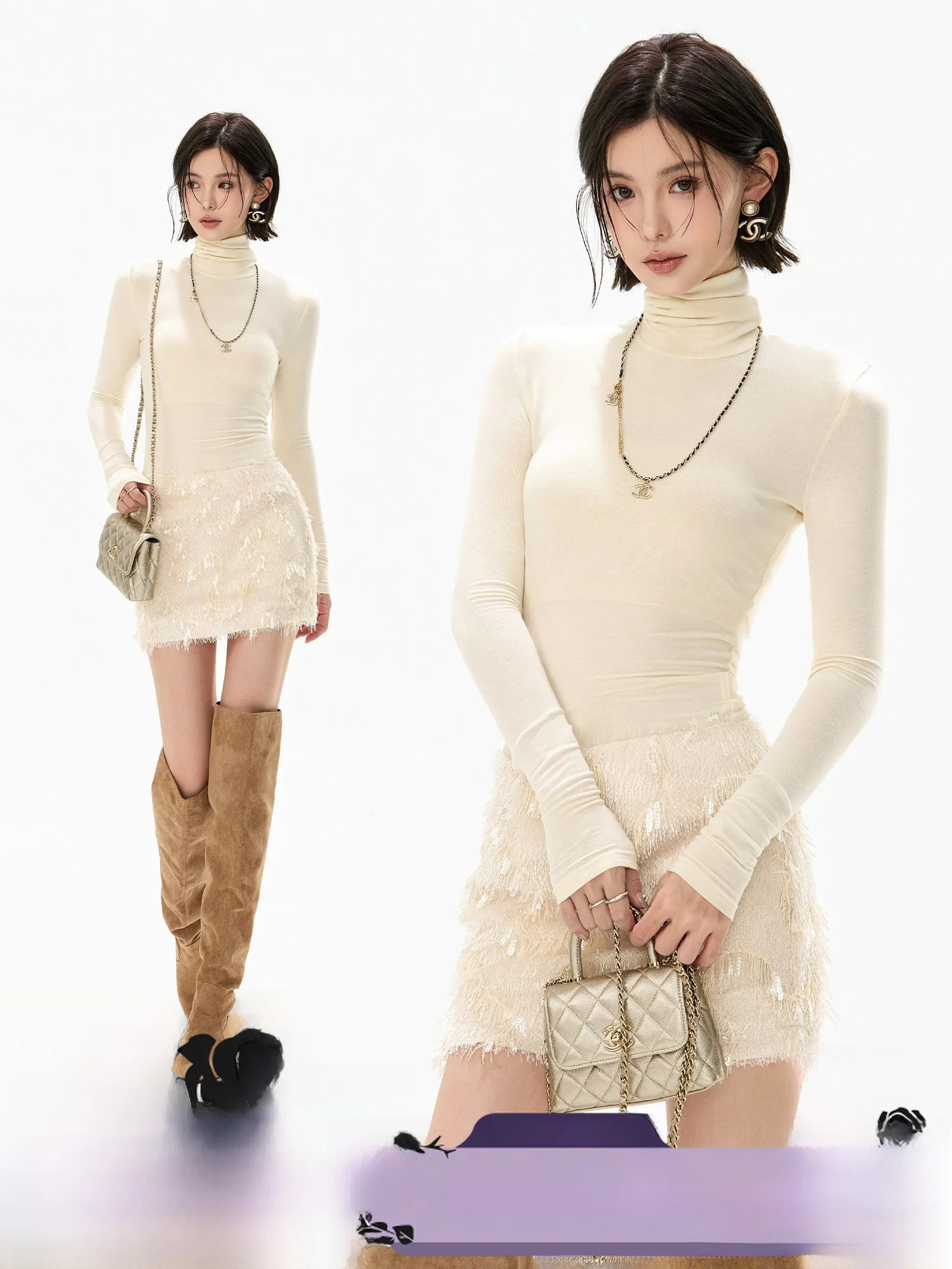 

CYNR Original Design High Sensitivi Camere Knitted Slim Fit Long Sve Crew Ne Base irt Women's Commute Sle Top