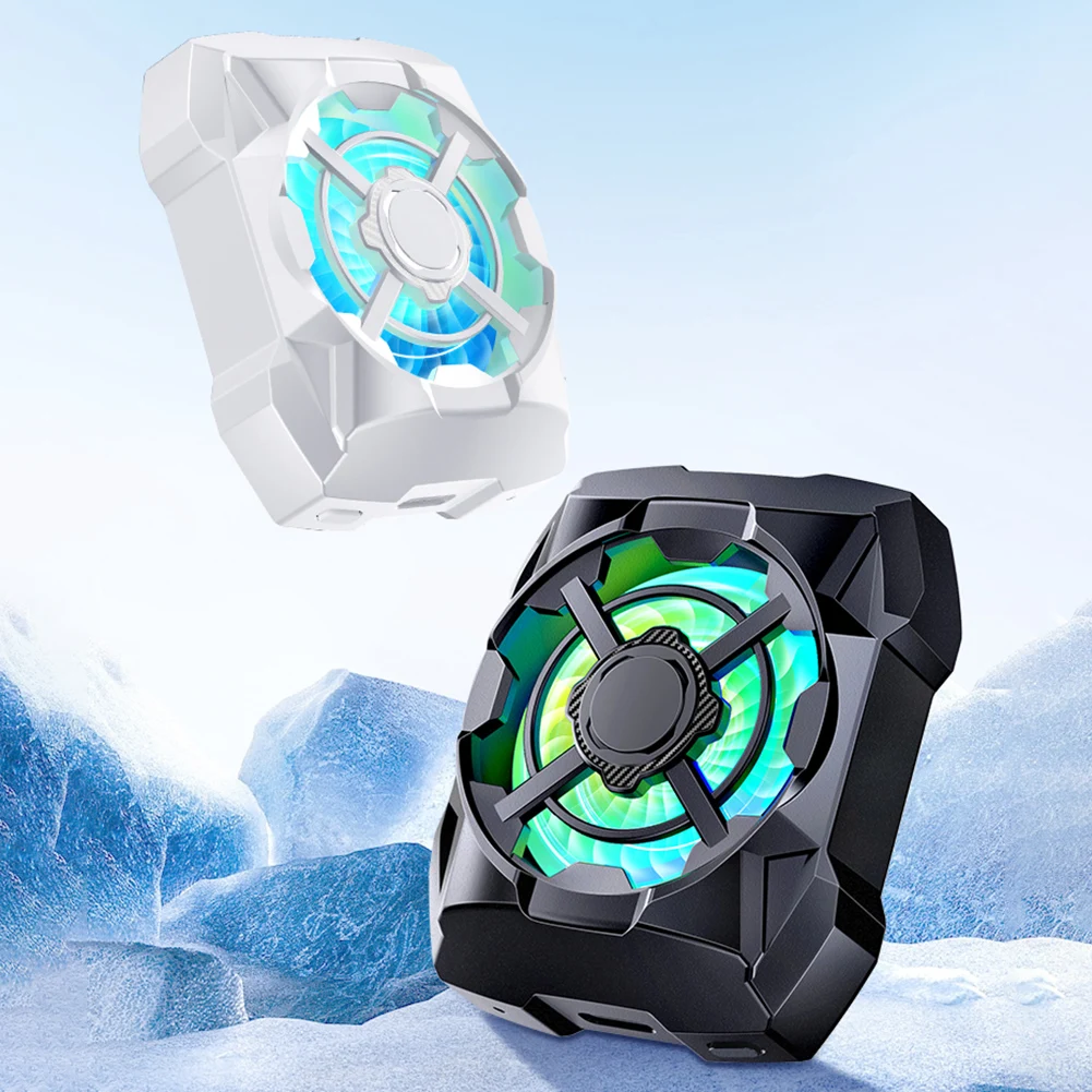 

Mobile Phone Radiator Rechargeable with Blue Light Wireless Magnetic 3 Speeds Adjustable Silent for Android Smartphones & iPhone