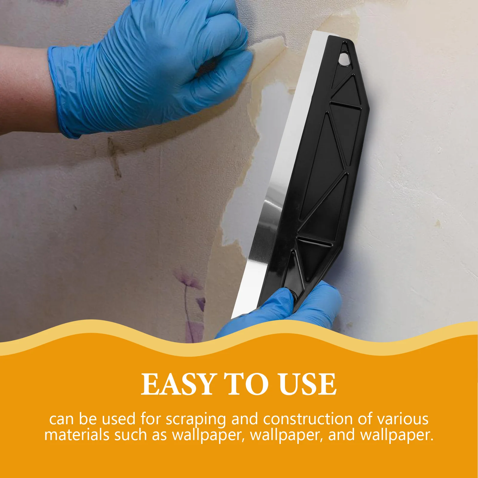 

Heavy Duty Metal Scraper for Wallpaper Removal DIY Wall Fabric Smoother Car Wrap Film Application Handicrafts Tools