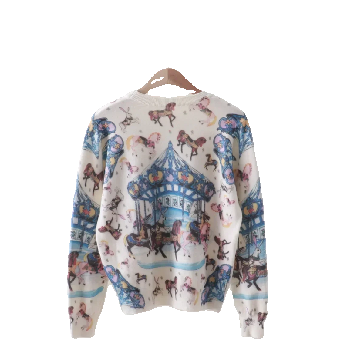 Carousel Pattern Pullovers women Knit Sweater
