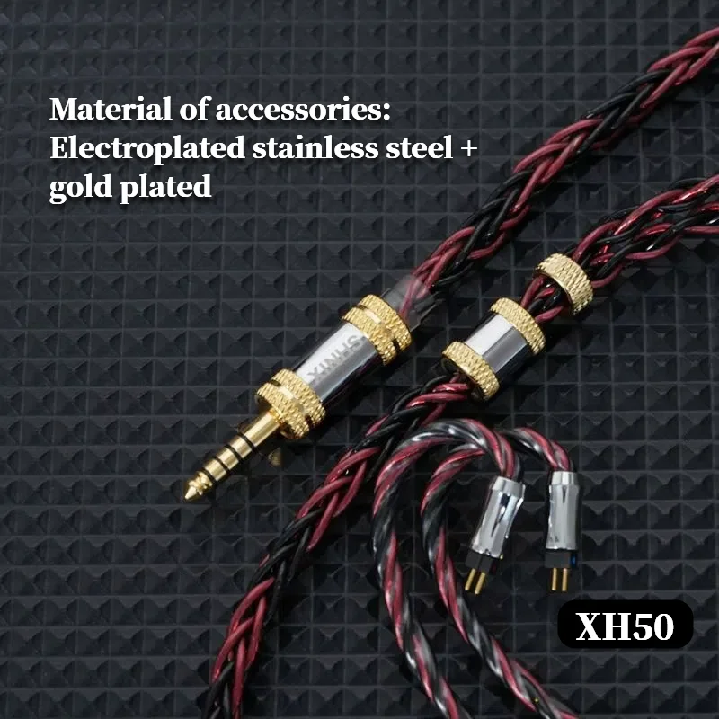 XINHS XH50 IEM-Kabel, 8 Adern, hohe Leitfähigkeit, 7N monokristallines Kupfer, versilbert + fünf Elemente, IE900/MMCX/HD650 – Detail 7