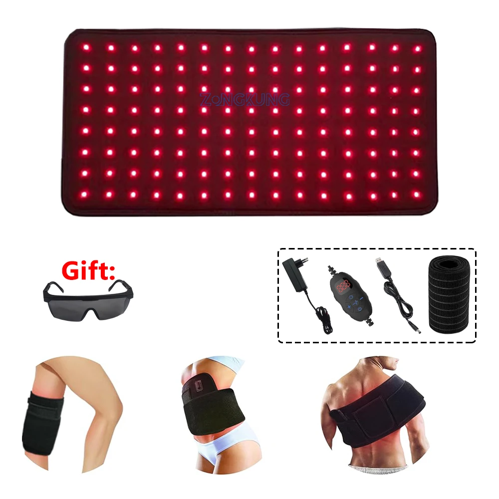 120Pcs LEDs Red Light Belt 660nm&850nm Infrared Light Therapy Pad for Body Fatigue Deep Therapy for Back Knee Hands Feet Relief