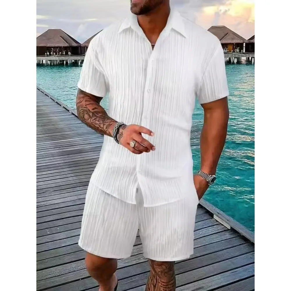 Summer Simple Men's Polo Casual Comfortable Loose Thin Without Hooded Short Sleeve Shorts Fashion Urban Leisure Sports Suit