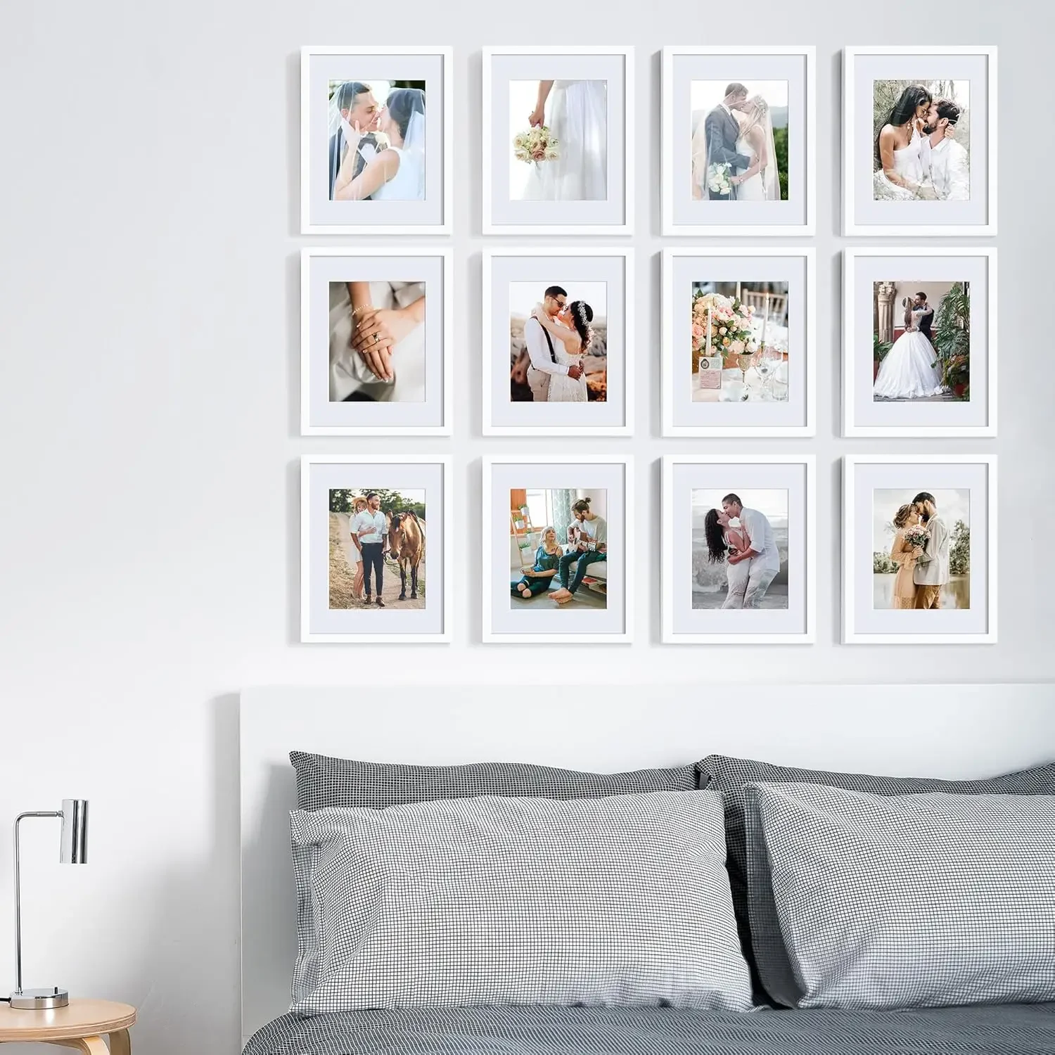 upsimples 11x14 Picture Frame Set of 10, Display Pictures 8x10 with Mat or 11x14 Without Mat,Multi Photo Frames Collage for Wall