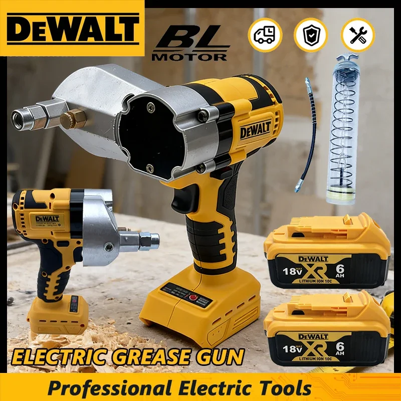 Dewalt Brushless Electric Grease Gun LED Electric Oil Injector Fat Machine Electric Grease Gun Tools For Dewalt 18V Battery