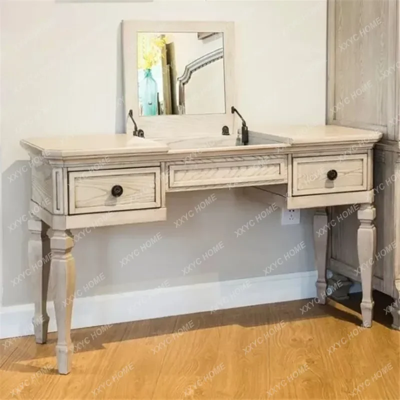 country solid wood white old dresser