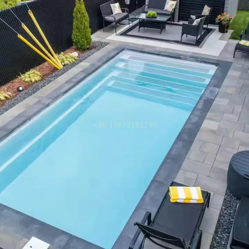 

Luxury Swimming Pool Villas Inground Overflow Spa Swimming Pool in China Modular Fiberglass Pools Swimming Outdoor Family Using