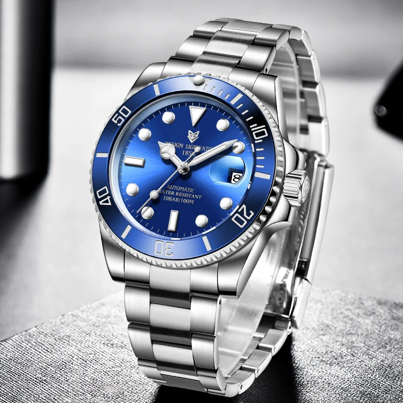 

LIGE Top Brand Luxury Mechanical Man Watch Fashion Casual Sports Automatic Watches for Men Stainless Waterproof Tourbillon Clock