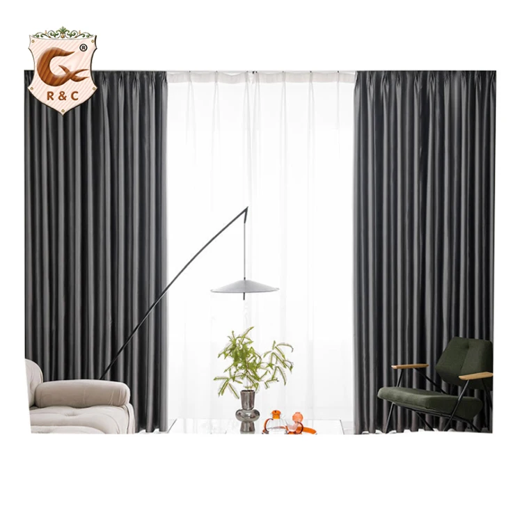 

Pure Color Luxury Alice Curtains Full Blackout 100% Polyester Fabric Curtains for Living Room and Bedroom