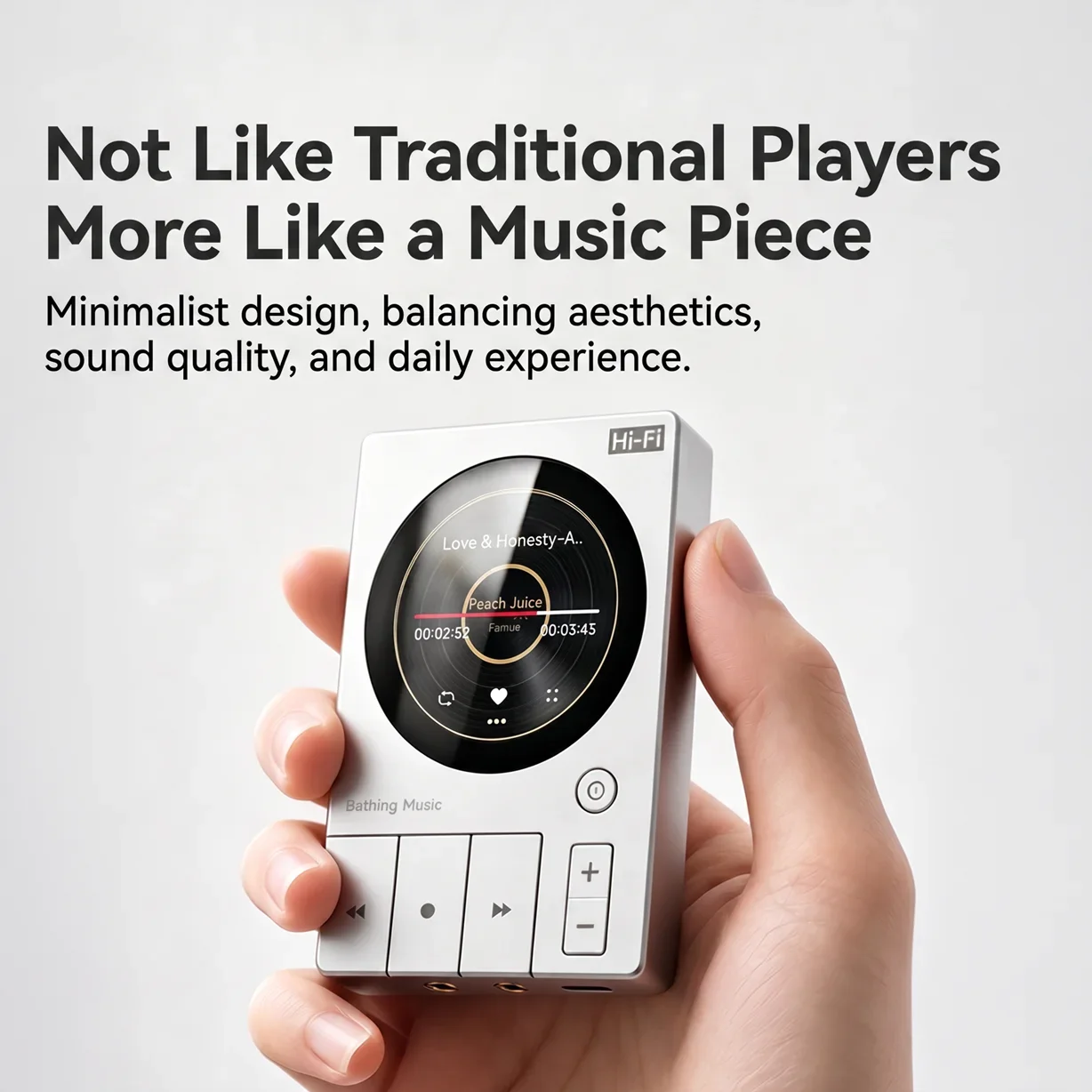 Portable MP3 Player with Screen Bluetooth 5.3 HiFi Lossless Audio DSD256 ES9018 DAC 1.5 Inch Touch Display 45H Long Battery Life