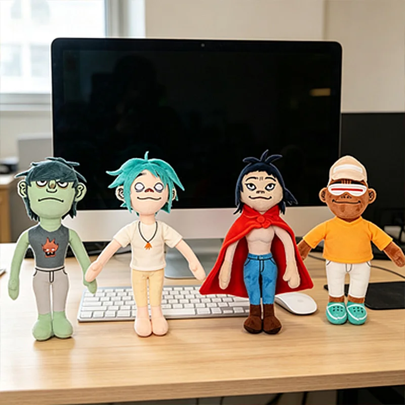 Heißer Gorillaz Noodle Plüsch Kawaii Virtual Band Street Fighter Stofftier Niedlicher Junge mit rotem Umhang für Fans, Enthusiasten und als Kindergeschenk – Detail 10