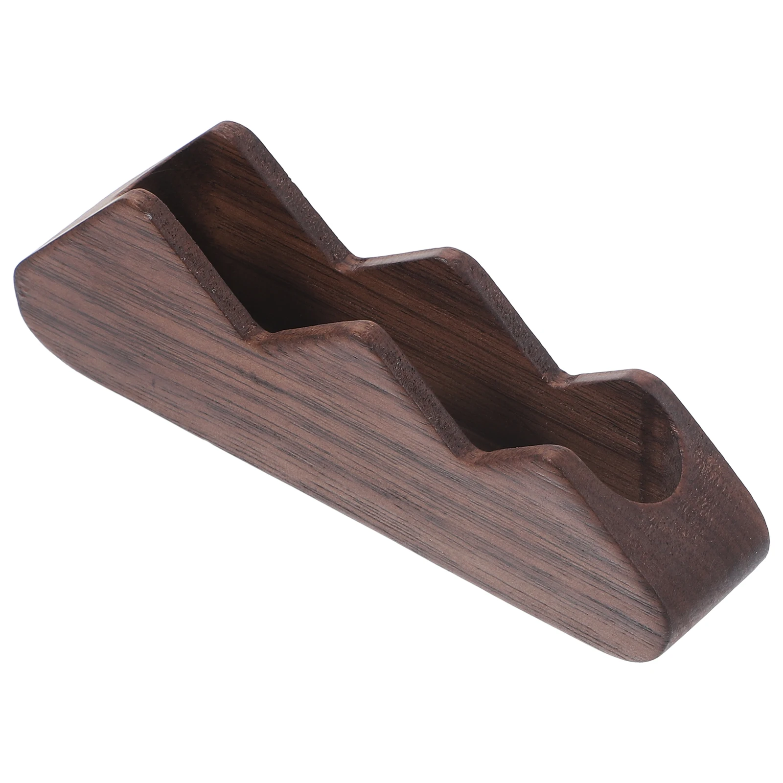 Tarjetero de madera para tarjetas de visita, caja de almacenamiento para tarjetas de escritorio, exhibición de nogal, organización de suministros de oficina, compacto y ordenado, durabilidad