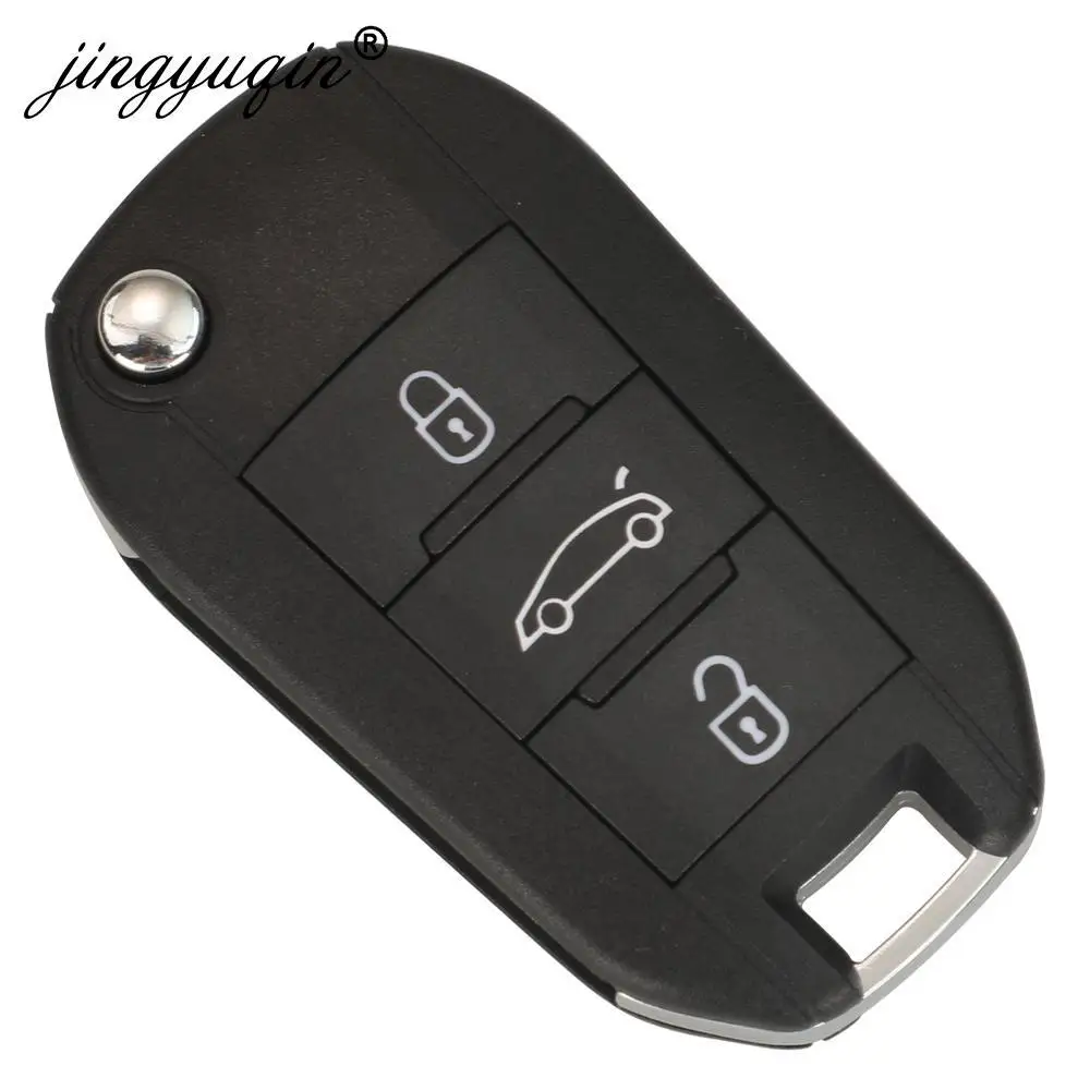 jingyuqin 433MHz 4A HITAG AES Chip Flip Remote Van Car Flip Key For Peugeot Expert  308 3008 2016+ Citroen C4 Cactus 2014+ HU83