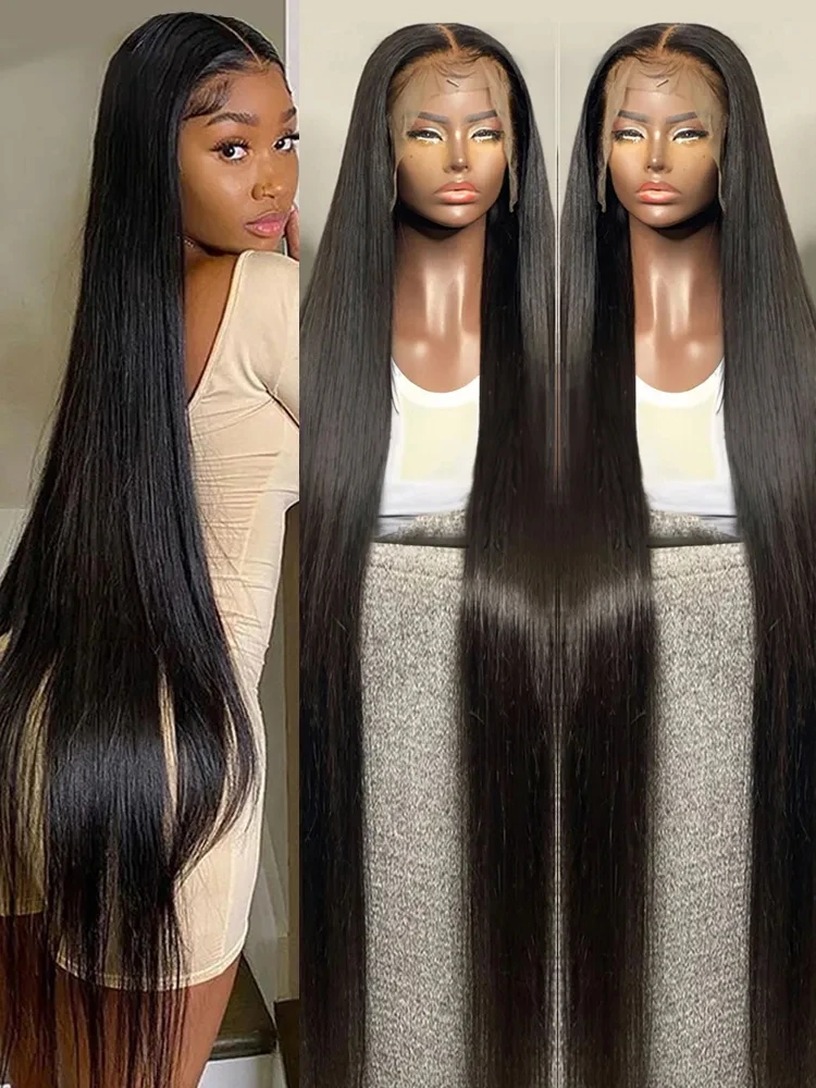 13x4 13x6 38 Inch HD Lace Frontal Wig Straight Lace Front Wig Glueless 5x5 Closure Wig Brazilian  Human Hair Lace Frontal Wigs