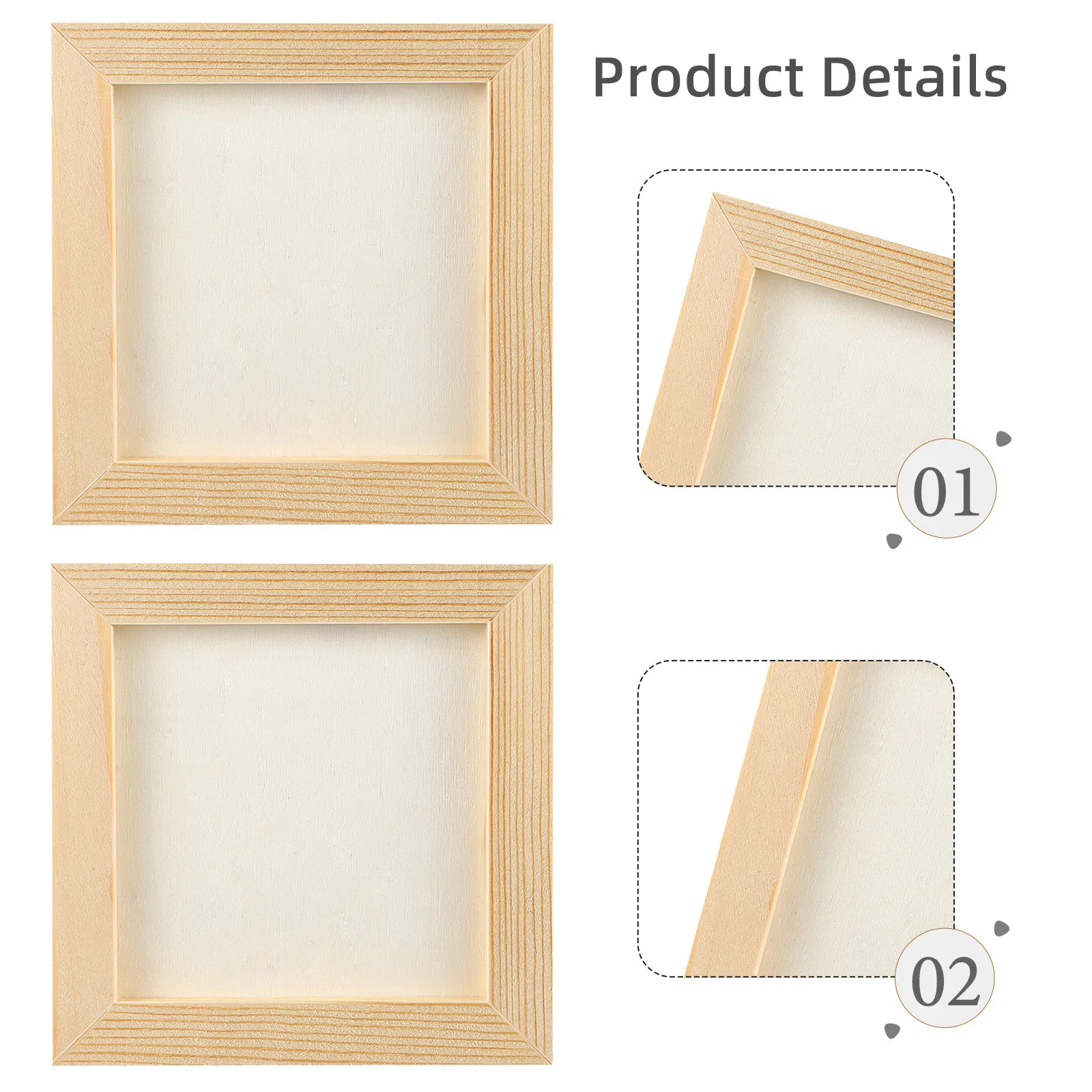 8Pcs Wooden Clay Frame DIY Blank Picture Frame for Clay Craft Art Display Simple Elegant Design Safe Gentle Texture