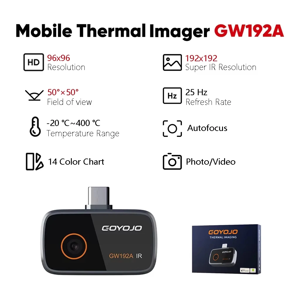 GOYOJO GW192A Thermal Imaging Camera For Android &IPhone Infrared