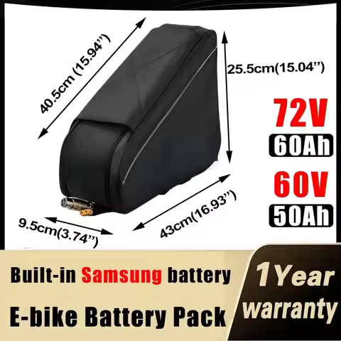 Electric Bike Triangle chamrider battery 48v 45ah 52V 72V 60V 30AH 35 40ah 50ah 60ah 100A BMS Huge Capacity 3000W Super Powerful