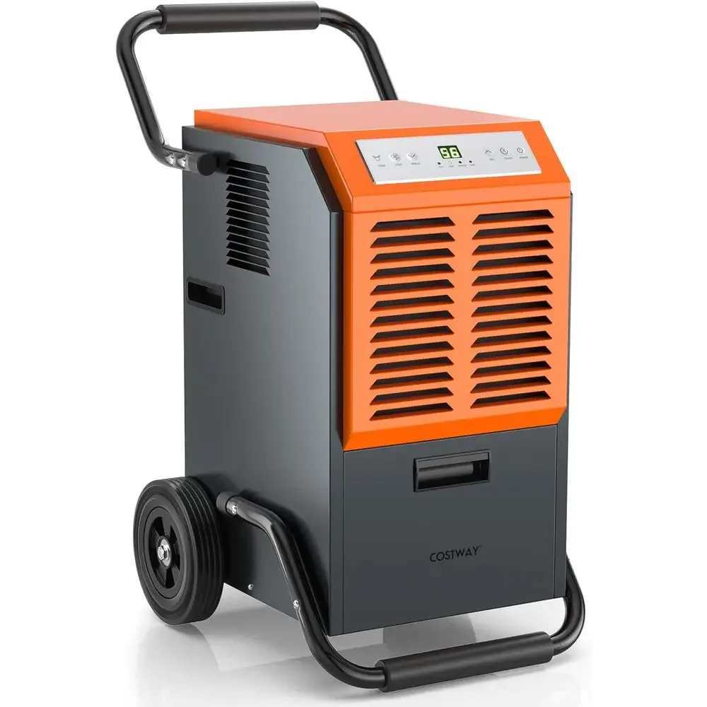163 Pint 4500 Sq Ft Commercial Dehumidifier with Drain Hose 24H Timer for Laboratory Basement Warehouse Crawl Space Job Site
