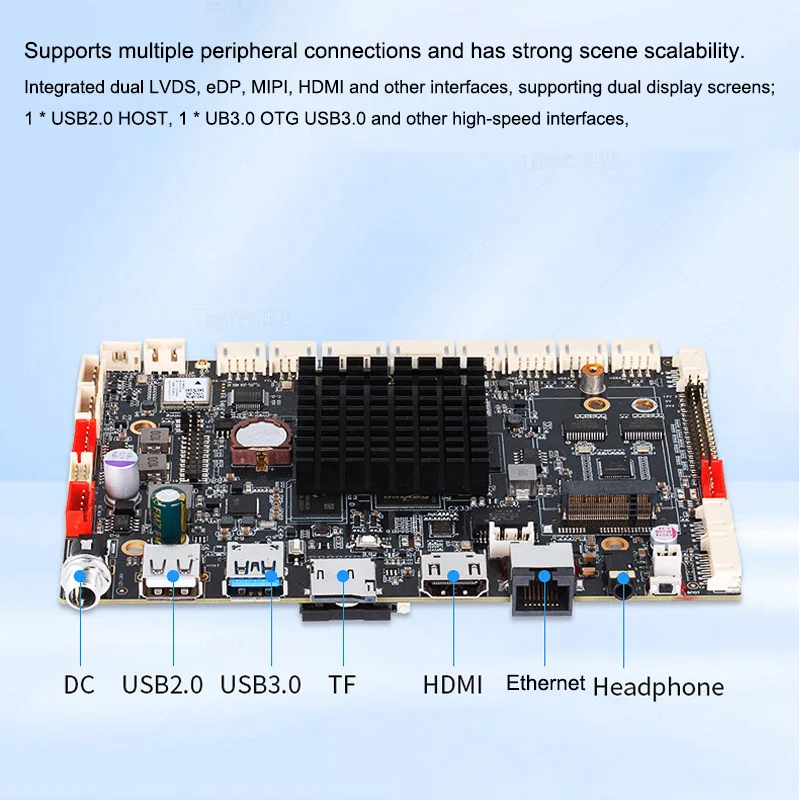 Hoge prestaties 2.0GHz 64 bit CPU WIFI BT4.0 android PCBA development board rk3399 mini pc industriële tablet moederbord