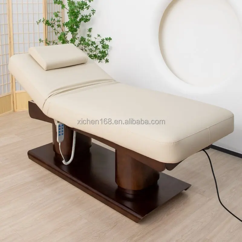 JUESHI Electric Massage Table 4 Motor Beauty Salon Cosmetic Bed Wooden Electric Beauty Facial Bed For Spa Salon