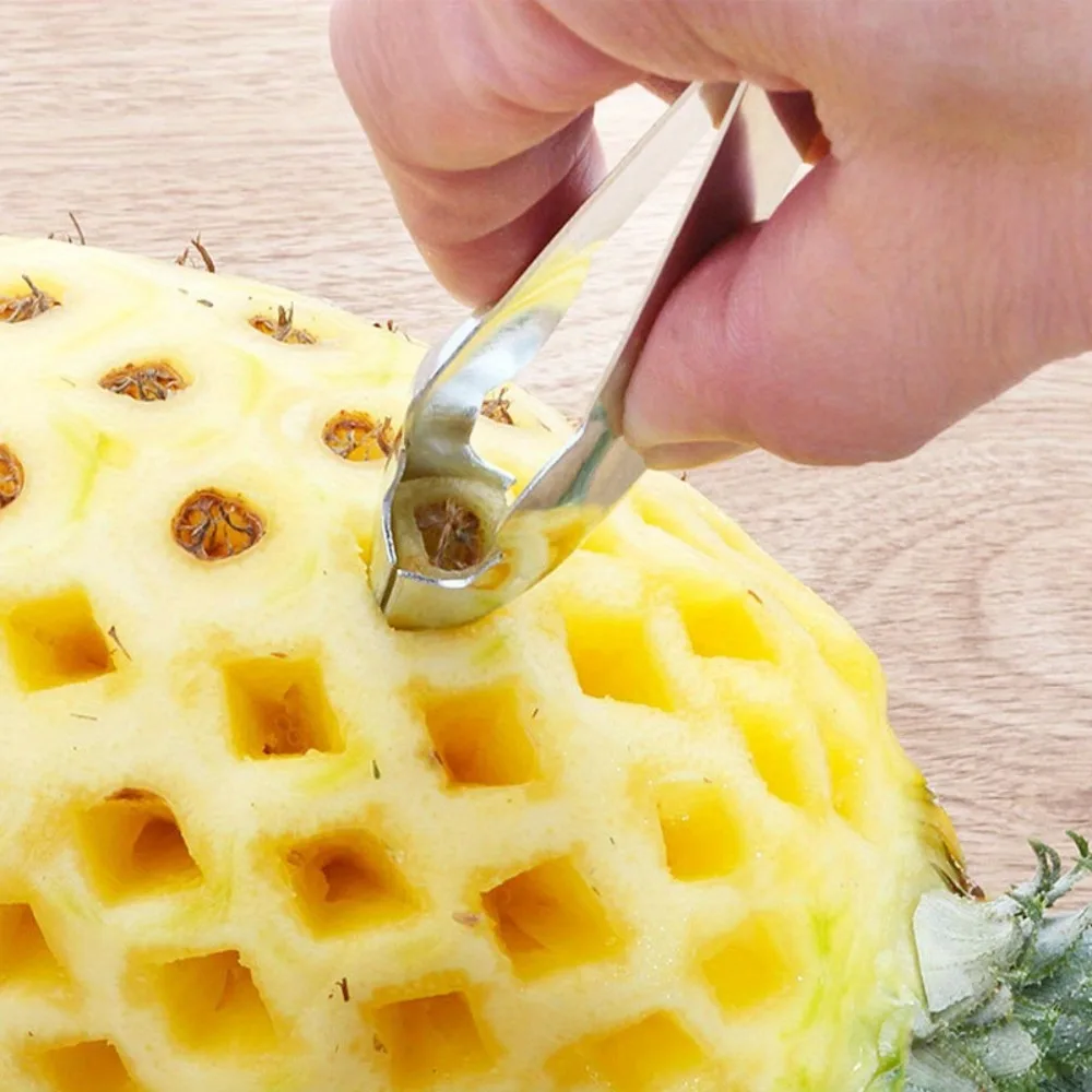 2PC Stainless steel pineapple peeler with eye remover, pineapple knife for coring and peeling