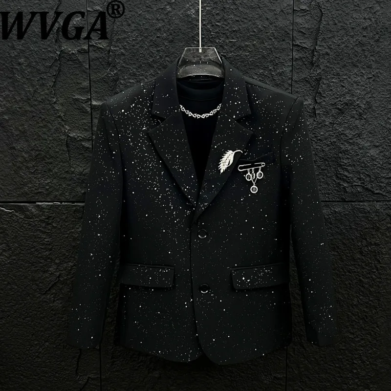 WVGA 2026 Spring Autumn New Men High-End Brooch Decorated Starry Sky Trendy Blazer Niche Chic Casual Korean Version Coats W18304
