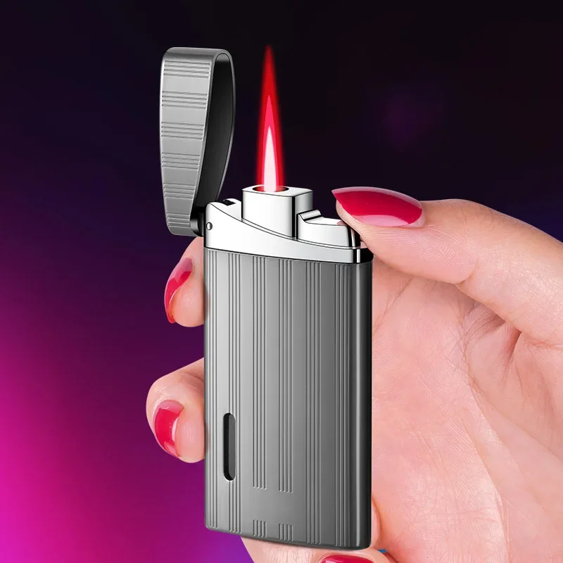 New single direct flush inflatable lighter custom logo zinc alloy luxury creative lighter windproof gas lighter