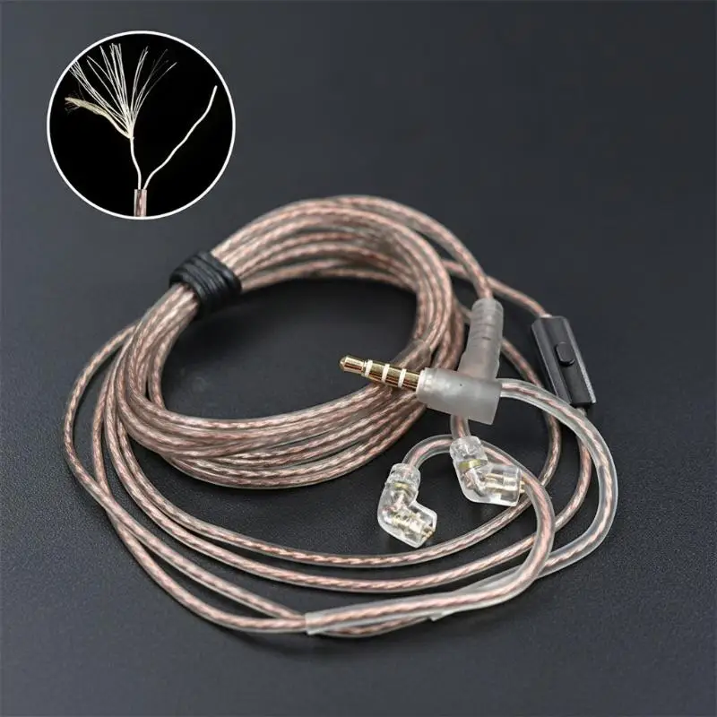 High Purity Copper Earphone Upgrade Cable Inline Mic Lossless HiFi Sound for Mobile Gaming Audio Experience