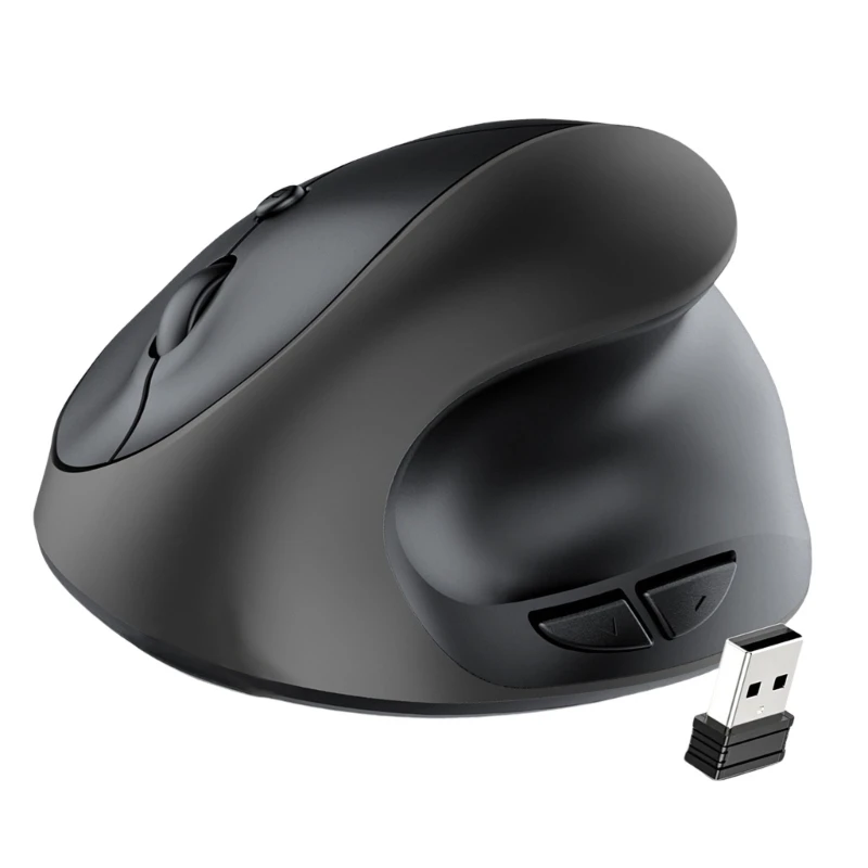 Battery Operated Wireless Vertical Mouse with Quiet Button, Ergonomic Design Mouse for Wrist Relief