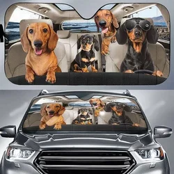 Dachshund Funny Family Driving Car Sunshade, Sunshade for car, sunshades Windshield Dachshund, Dog sunshades for Windshield, Mul