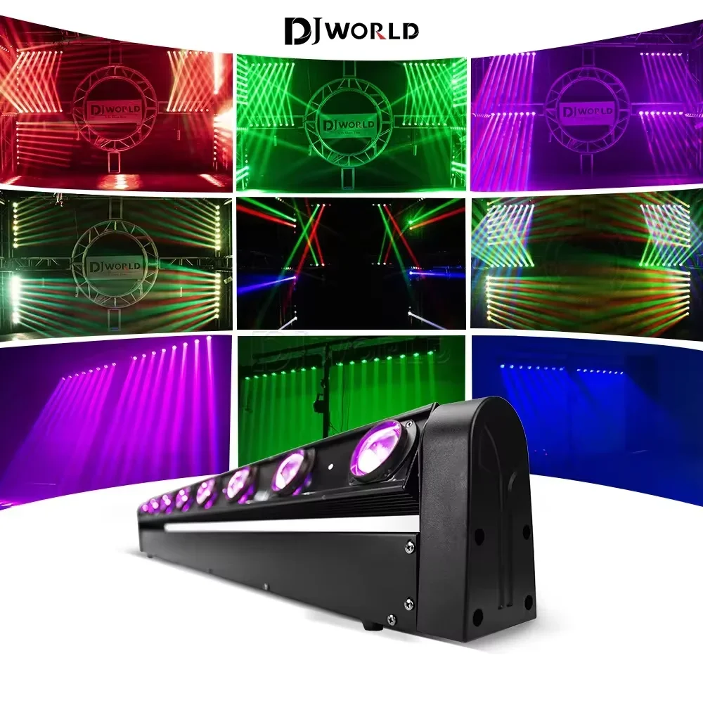 2szt 8X12W LED Bar Beam Moving Head Light Hot Wheel Infinite Rotating 9/38DMX RGBW 4IN1 Running Effect for DJ Disco Party Club