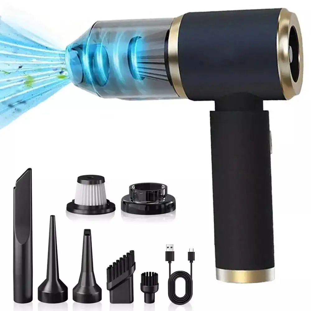95000Pa Wireless Handheld Car Vacuum Cleaner & Air Blower, 4-in-1 Cordless Rechargeable Cleaner with Multiple Attachments for Ho