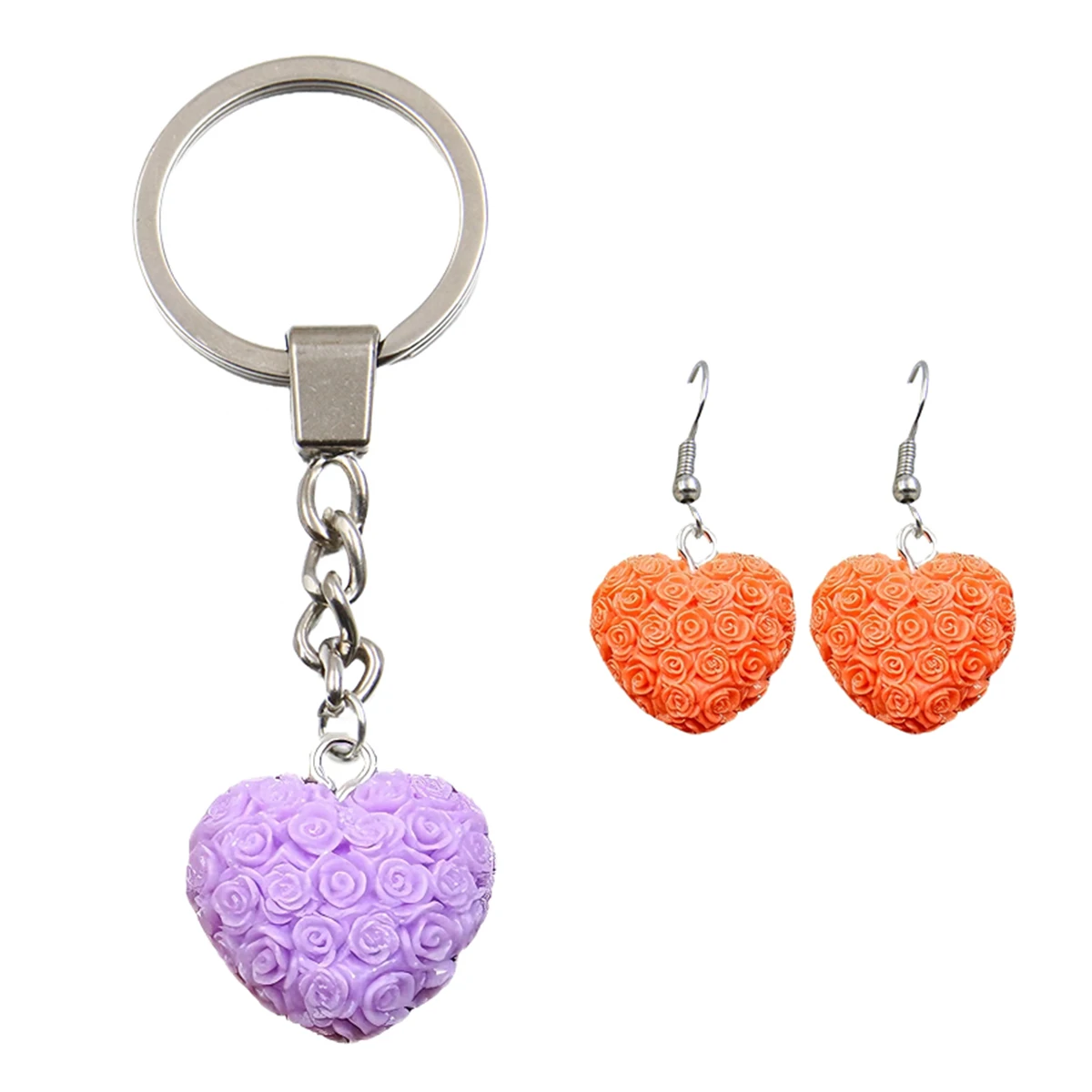 10Pcs 10 Color 17X18mm Geometry Resin Charms Rose Love Pendant Diy Findings 3D Keychain Bracelets Earrings For Jewelry Making